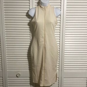 NWT Fashion Nova Zoey Textured Midi Cream Bodycon Dress